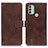 Funda de Cuero Cartera con Soporte Carcasa K07Z para Nokia C31 Marron