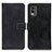 Funda de Cuero Cartera con Soporte Carcasa K07Z para Nokia C32 Negro