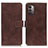 Funda de Cuero Cartera con Soporte Carcasa K07Z para Nokia G11 Marron