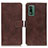 Funda de Cuero Cartera con Soporte Carcasa K07Z para Nokia XR21 Marron