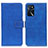 Funda de Cuero Cartera con Soporte Carcasa K07Z para Oppo A16 Azul