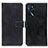 Funda de Cuero Cartera con Soporte Carcasa K07Z para Oppo A16 Negro