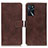 Funda de Cuero Cartera con Soporte Carcasa K07Z para Oppo A16s Marron