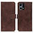 Funda de Cuero Cartera con Soporte Carcasa K07Z para Oppo F21 Pro 4G Marron