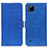 Funda de Cuero Cartera con Soporte Carcasa K07Z para Realme C20A Azul