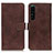 Funda de Cuero Cartera con Soporte Carcasa K07Z para Sony Xperia 1 IV Marron