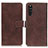 Funda de Cuero Cartera con Soporte Carcasa K07Z para Sony Xperia 10 III Lite Marron