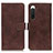 Funda de Cuero Cartera con Soporte Carcasa K07Z para Sony Xperia 10 IV Marron