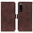 Funda de Cuero Cartera con Soporte Carcasa K07Z para Sony Xperia 5 III Marron