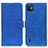 Funda de Cuero Cartera con Soporte Carcasa K07Z para Wiko Y82 Azul