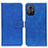 Funda de Cuero Cartera con Soporte Carcasa K07Z para Xiaomi Poco M4 5G Azul