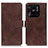 Funda de Cuero Cartera con Soporte Carcasa K07Z para Xiaomi Redmi 10 India Marron