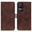 Funda de Cuero Cartera con Soporte Carcasa K07Z para Xiaomi Redmi K50 5G Marron