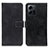 Funda de Cuero Cartera con Soporte Carcasa K07Z para Xiaomi Redmi Note 12 4G Negro