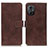 Funda de Cuero Cartera con Soporte Carcasa K07Z para Xiaomi Redmi Note 12R Pro 5G Marron