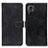 Funda de Cuero Cartera con Soporte Carcasa K07Z para Xiaomi Redmi Note 12R Pro 5G Negro