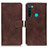 Funda de Cuero Cartera con Soporte Carcasa K07Z para Xiaomi Redmi Note 8 (2021) Marron