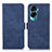 Funda de Cuero Cartera con Soporte Carcasa K08Z para Huawei Honor 90 Lite 5G Azul