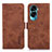 Funda de Cuero Cartera con Soporte Carcasa K08Z para Huawei Honor 90 Lite 5G Marron