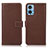 Funda de Cuero Cartera con Soporte Carcasa K08Z para Motorola Moto E22 Marron