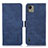 Funda de Cuero Cartera con Soporte Carcasa K08Z para Nokia C110 Azul