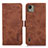 Funda de Cuero Cartera con Soporte Carcasa K08Z para Nokia C110 Marron