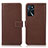 Funda de Cuero Cartera con Soporte Carcasa K08Z para Oppo A16 Marron