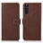 Funda de Cuero Cartera con Soporte Carcasa K08Z para Sony Xperia 10 III SO-52B Marron