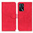 Funda de Cuero Cartera con Soporte Carcasa K09Z para Oppo A16 Rojo