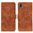 Funda de Cuero Cartera con Soporte Carcasa K09Z para Sony Xperia Ace III SO-53C Marron