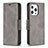 Funda de Cuero Cartera con Soporte Carcasa L01 para Apple iPhone 13 Pro Gris Oscuro