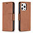 Funda de Cuero Cartera con Soporte Carcasa L01 para Apple iPhone 13 Pro Max Marron