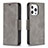 Funda de Cuero Cartera con Soporte Carcasa L01 para Apple iPhone 14 Pro Gris Oscuro