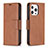 Funda de Cuero Cartera con Soporte Carcasa L01 para Apple iPhone 14 Pro Max Marron