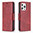 Funda de Cuero Cartera con Soporte Carcasa L01 para Apple iPhone 14 Pro Rojo