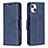 Funda de Cuero Cartera con Soporte Carcasa L01 para Apple iPhone 15 Plus Azul