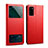 Funda de Cuero Cartera con Soporte Carcasa L01 para Huawei Honor View 30 5G Rojo