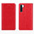 Funda de Cuero Cartera con Soporte Carcasa L01 para Oppo A91 Rojo