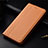 Funda de Cuero Cartera con Soporte Carcasa L01 para Oppo Find X2 Naranja