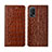 Funda de Cuero Cartera con Soporte Carcasa L01 para Oppo K7x 5G Marron Claro