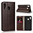 Funda de Cuero Cartera con Soporte Carcasa L01 para Samsung Galaxy M10S Marron