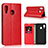 Funda de Cuero Cartera con Soporte Carcasa L01 para Samsung Galaxy M10S Rojo