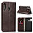 Funda de Cuero Cartera con Soporte Carcasa L01 para Samsung Galaxy M40 Marron