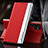 Funda de Cuero Cartera con Soporte Carcasa L01 para Samsung Galaxy S21 Ultra 5G Rojo