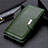 Funda de Cuero Cartera con Soporte Carcasa L01 para Samsung Galaxy S21 Ultra 5G Verde