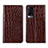 Funda de Cuero Cartera con Soporte Carcasa L01 para Vivo X60 5G Marron