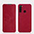 Funda de Cuero Cartera con Soporte Carcasa L01 para Xiaomi Redmi Note 8 Rojo