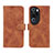 Funda de Cuero Cartera con Soporte Carcasa L01Z para Huawei P60 Art Marron