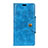 Funda de Cuero Cartera con Soporte Carcasa L02 para Alcatel 1 Azul