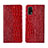 Funda de Cuero Cartera con Soporte Carcasa L02 para Realme V15 5G Rojo